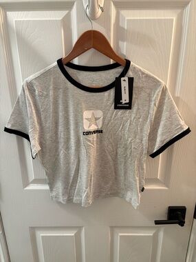 Converse Grey Ringer Tee with Black Trim